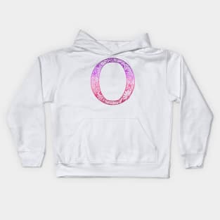 Floral Letter Capital O Pink Kids Hoodie